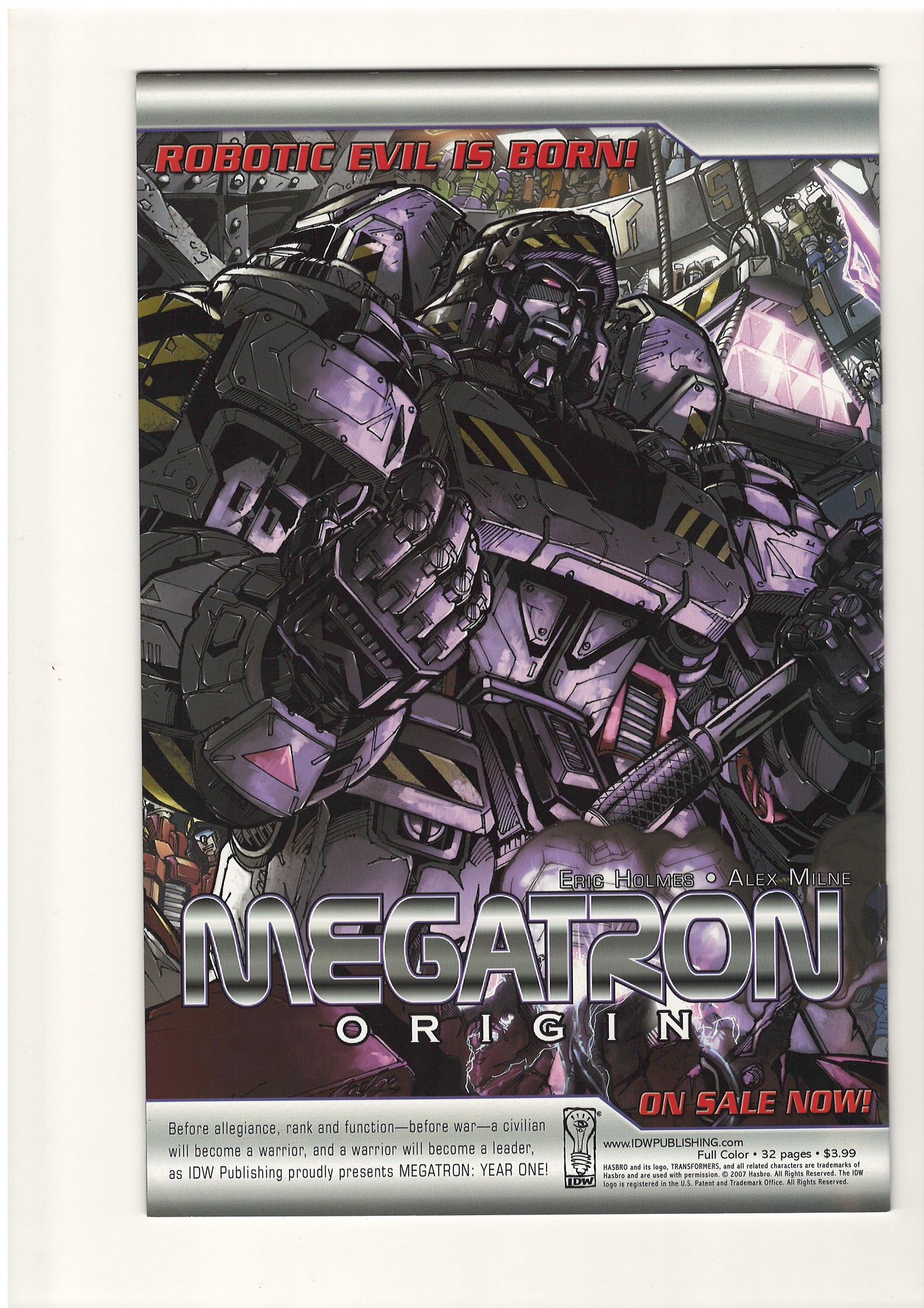 Transformers Spotlight Galvatron (Jul, 2007) - Alex Milne Cover B